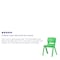 Flash Furniture Green Plastic Stackable School Chair with 13.25" Seat Height, PK2 2-YU-YCX-004-GREEN-GG - alternate 5